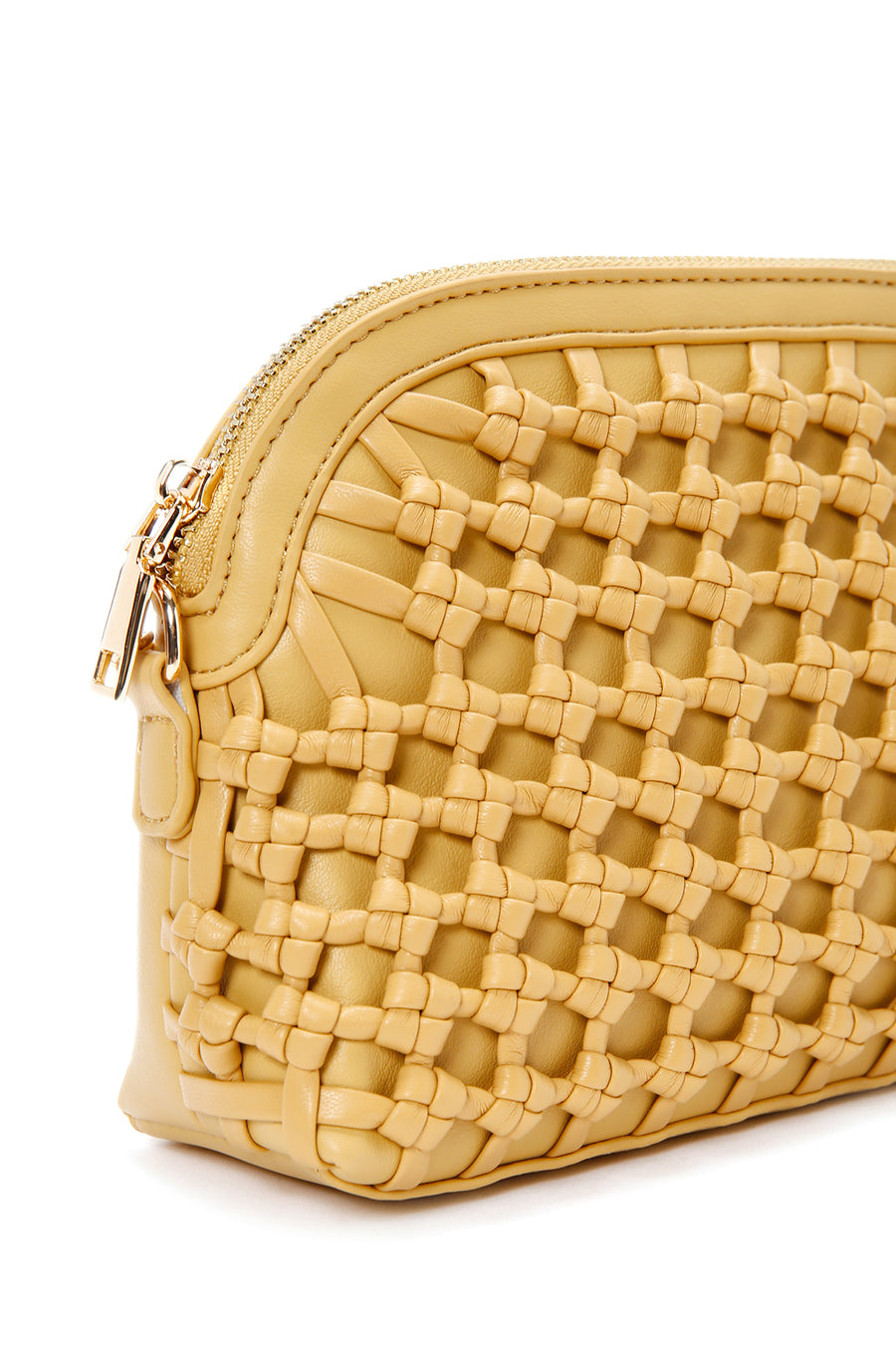 Women's Yellow Long Chain Strap Knitted Crossbody Bag