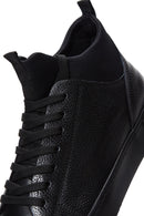 Erkek Siyah Deri Bilekli Sneaker | Derimod