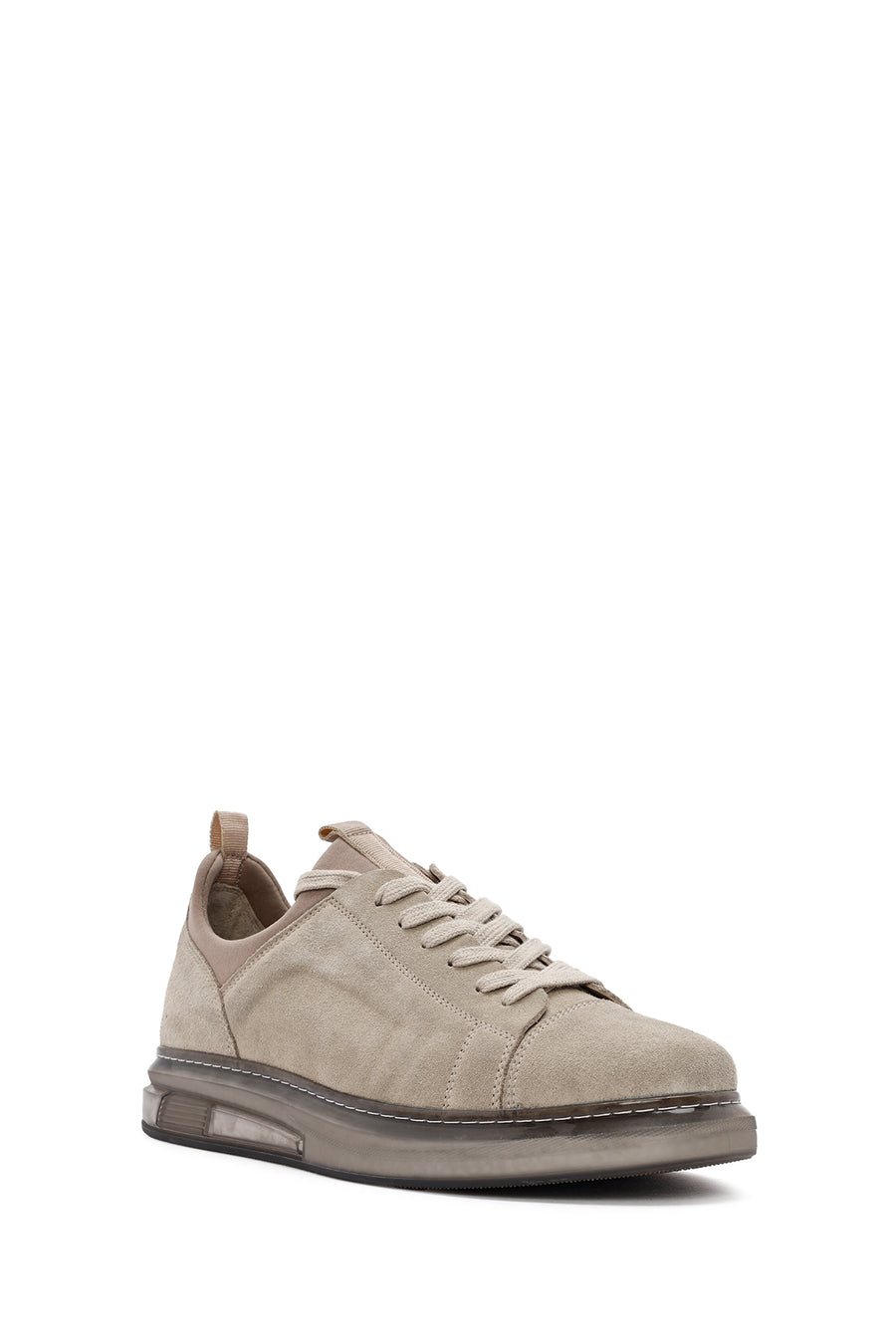 Male Beige Lace-up Suede Leather Sneaker