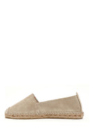 Women's Beige Suede Leather Espadrille | Derimod