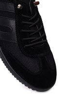 Woman Black Lace-Up Leather Sneaker | Derimod