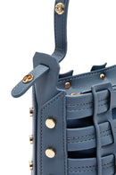 Woman Blue Long Strap Knitted Crossbody Bag | Derimod