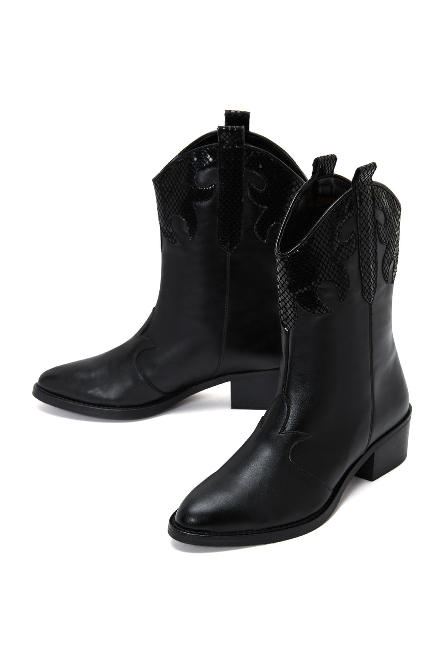 Women's Black Heeled Cowboy Boots