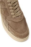 Woman Mink Lace-Up Suede Leather Sneaker | Derimod