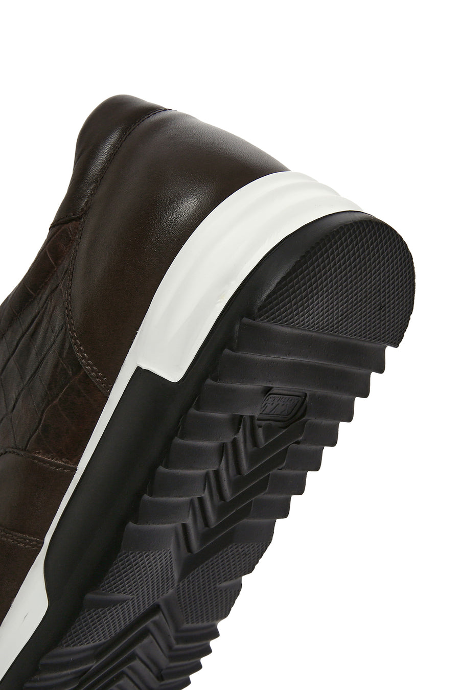 Erkek Kahverengi Bağcıklı Deri Sneaker