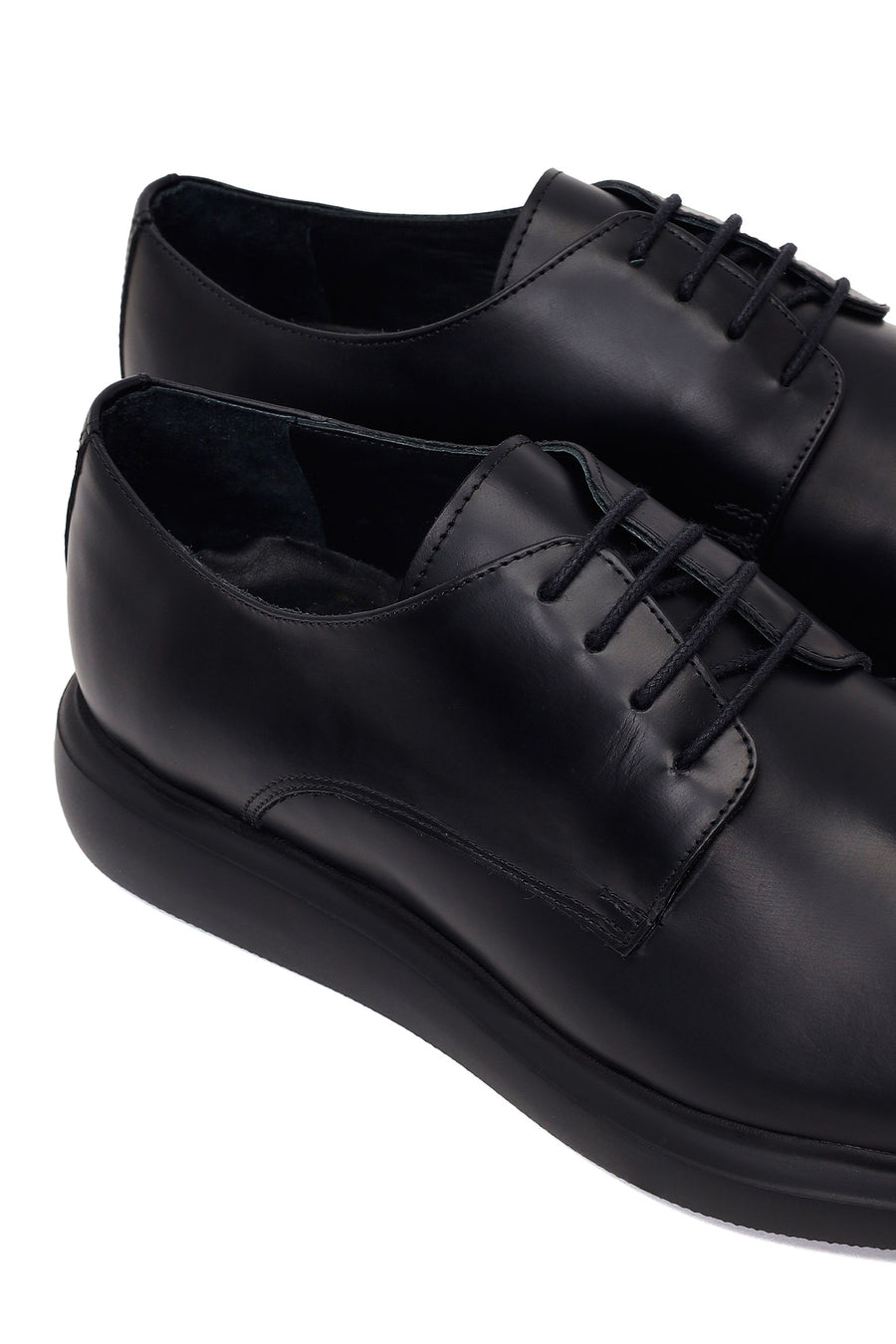 Male Black Lace-up Leather Casual Shoes