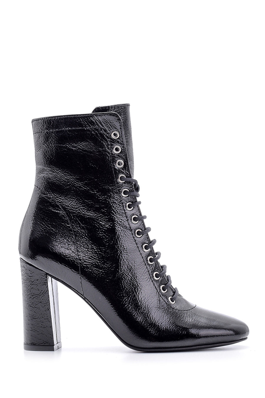 Women's Patent Leather Heeled Boots 19WFD142016 | Derimod