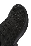 Derimod Zero Women's Black Lace-Up Stone Fabric Sneakers | Derimod