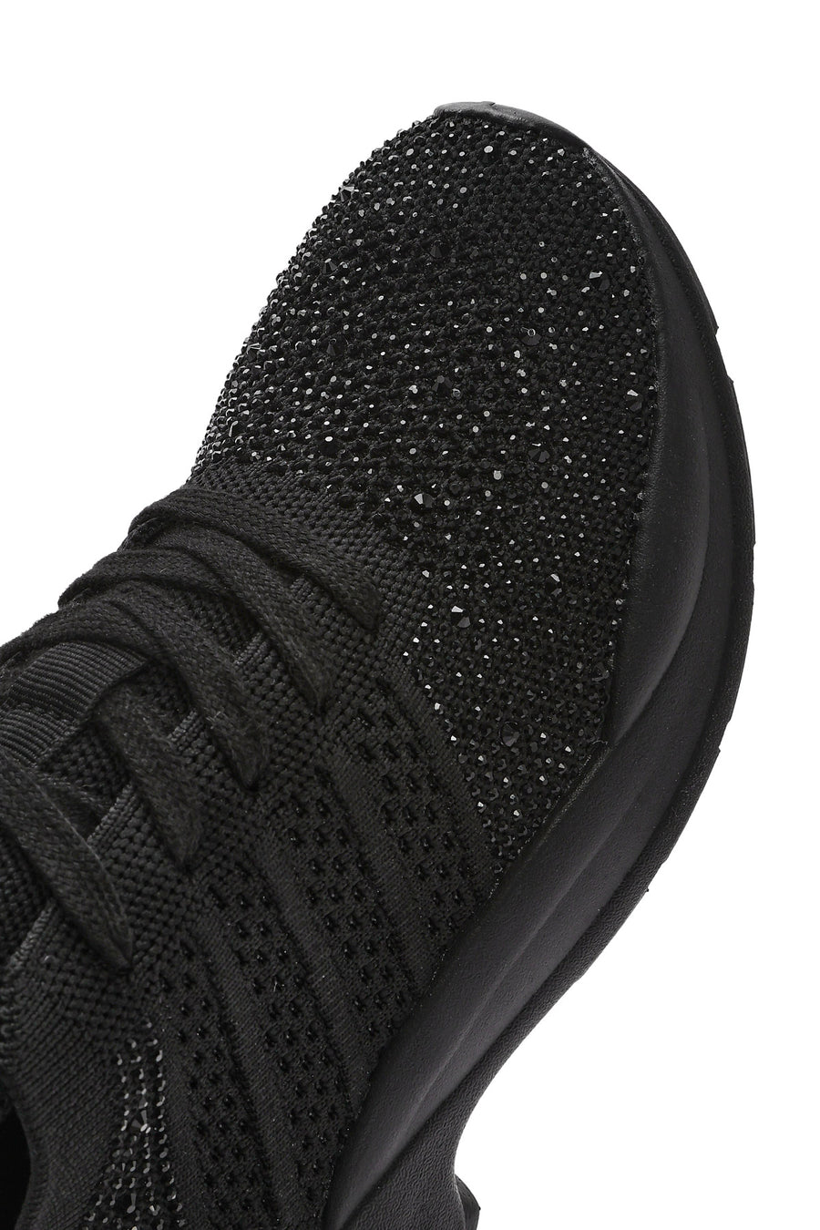 Derimod Zero Women's Black Lace-Up Stone Fabric Sneakers