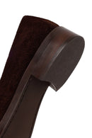 Woman Brown Buckled Suede Masculine Loafer | Derimod