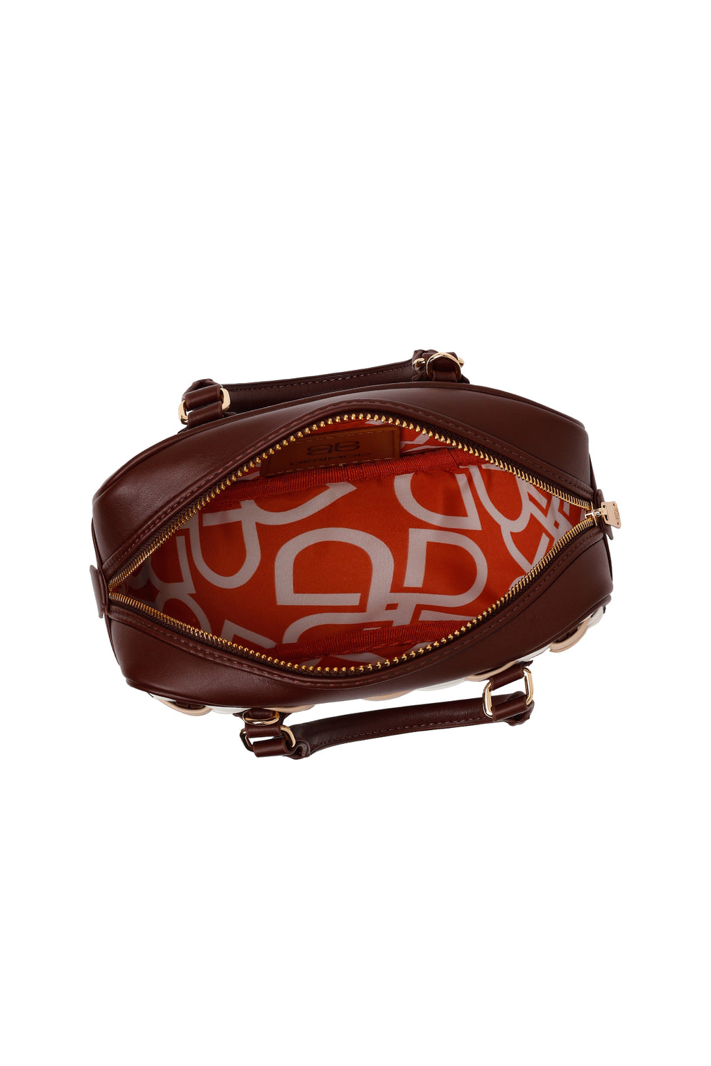 Kadın Kahverengi Uzun Askılı Örgülü Mini Kol Çantası