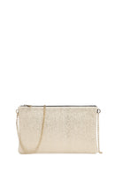 Women's Gold Long Chain Strap Straw Clutch Bag | Derimod
