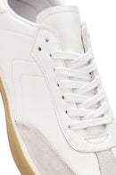 Men's White Lace-up Leather Sneaker | Derimod