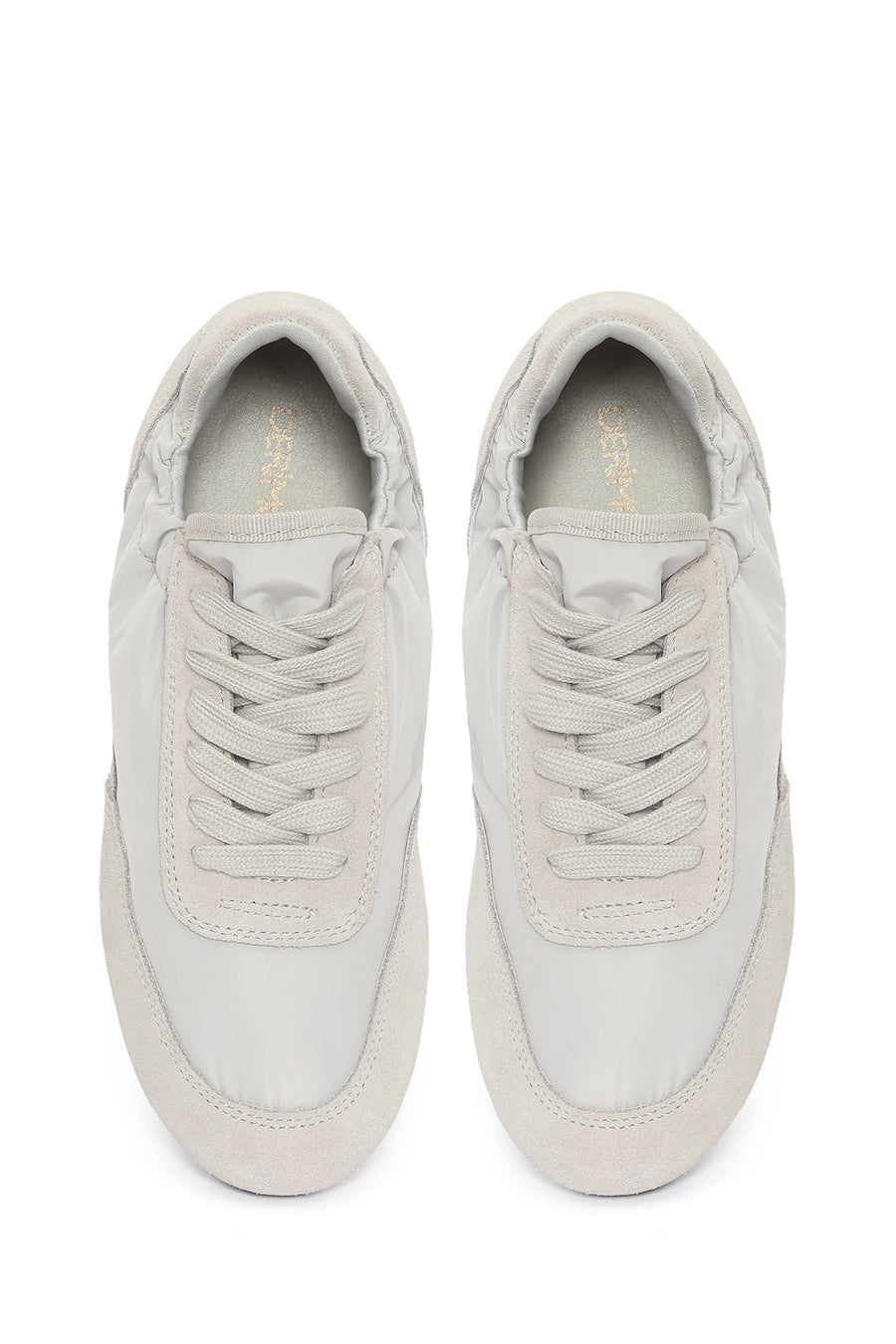 Kadın Gri Bağcıklı Deri Sneaker