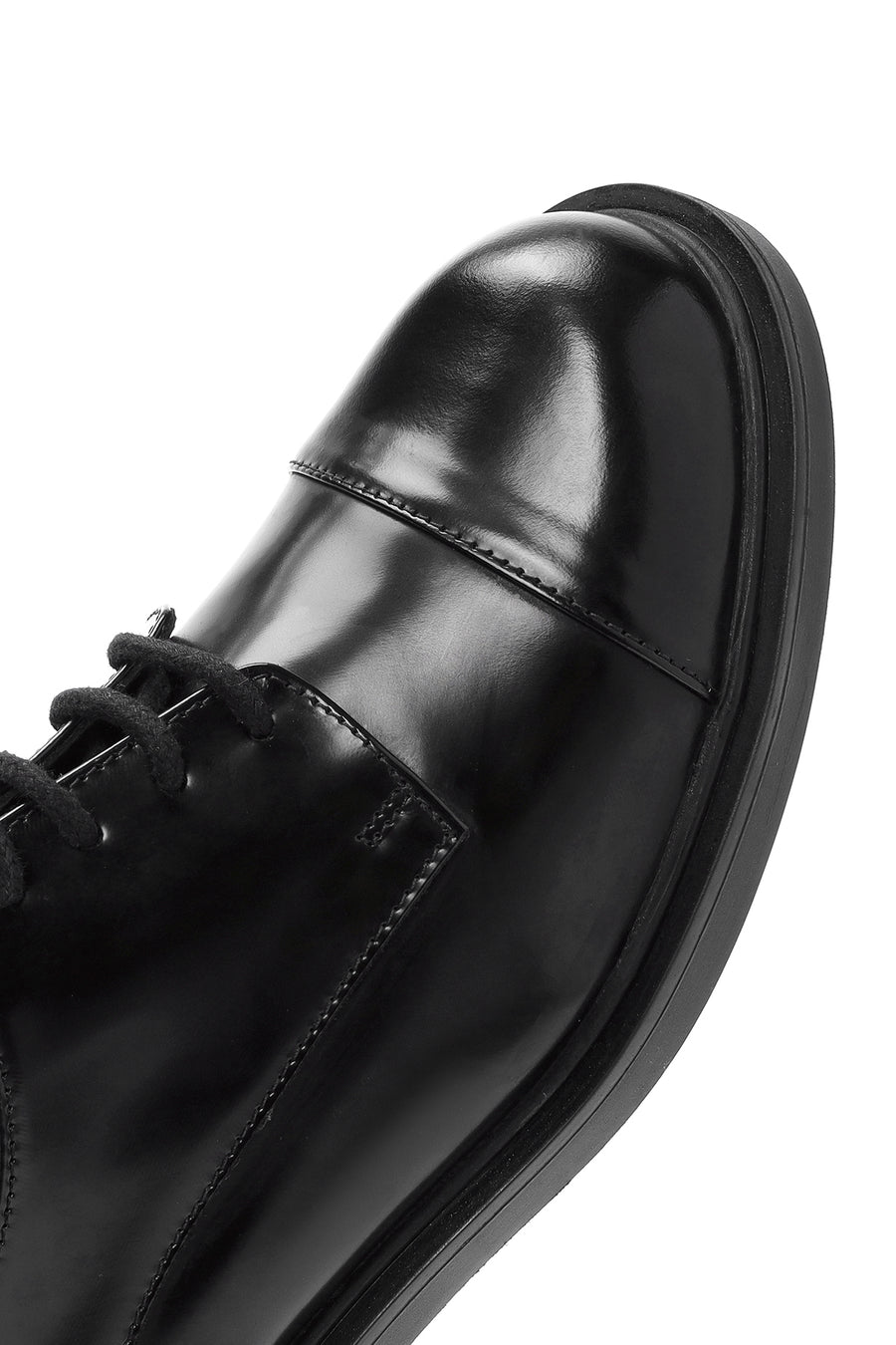 Women's Black Lace-up Leather Classic Shoe