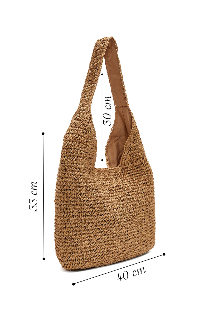 Women's Beige Straw Shoulder Bag
