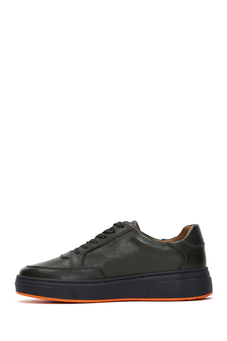 Men's Khaki Leather Thick Soled Sneaker