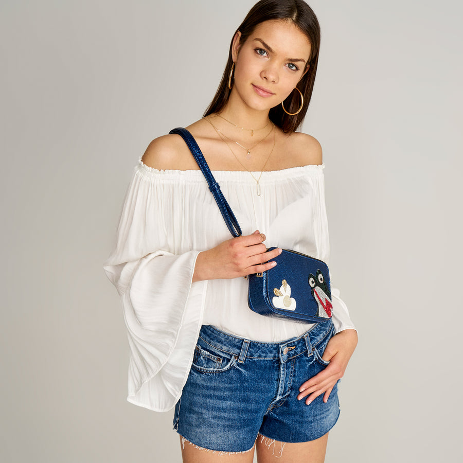 Printed Blue Women's Crossbody Bag