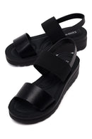 Woman Black Thick-Soled Sandal | Derimod
