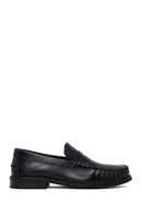 Male Black Leather Casual Loafer | Derimod