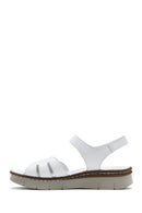 Women's White Ankle Strap Thick Soled Leather Comfort Sandals | Derimod