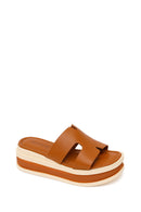 Woman Taba Thick-Soled Leather Slipper | Derimod