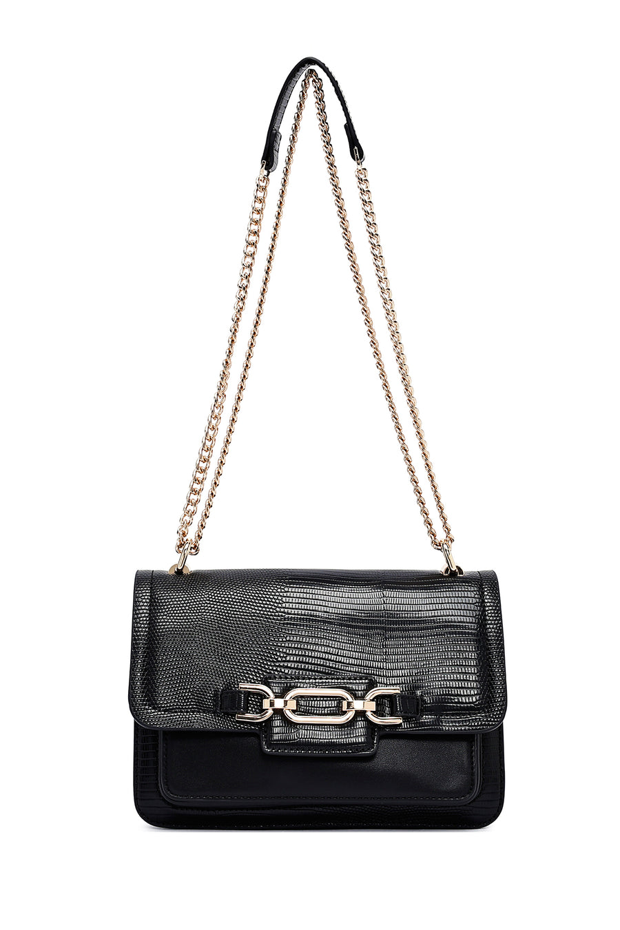Women's Black Long Chain Strap Classic Shoulder Bag