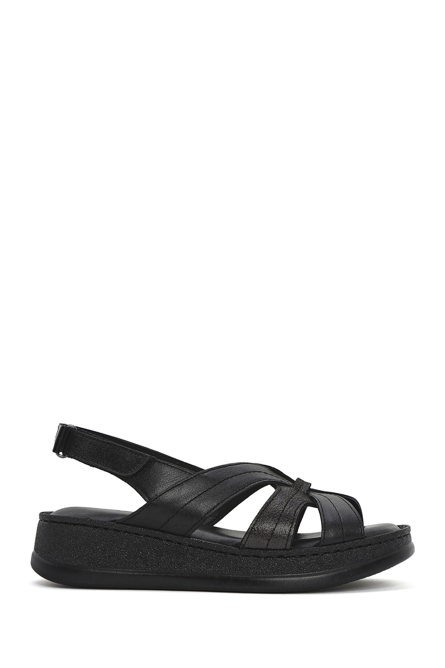 
Women's Black Thick Sole Leather Comfort Sandal
 25SFD321314 | Derimod