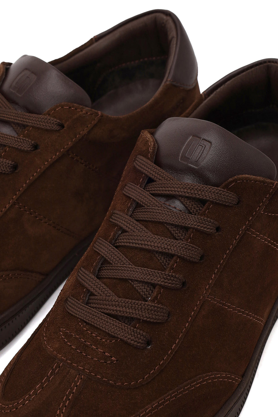 Erkek Kahverengi Bağcıklı Süet Deri Sneaker