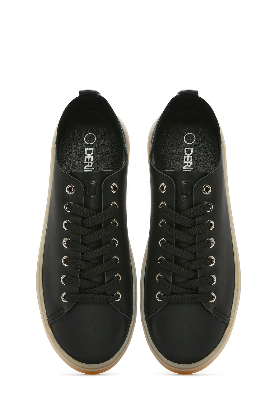 Men's Black Lace-up Leather Sneaker