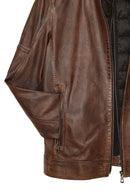 Mbappe Men's Brown Leather Jacket | Derimod