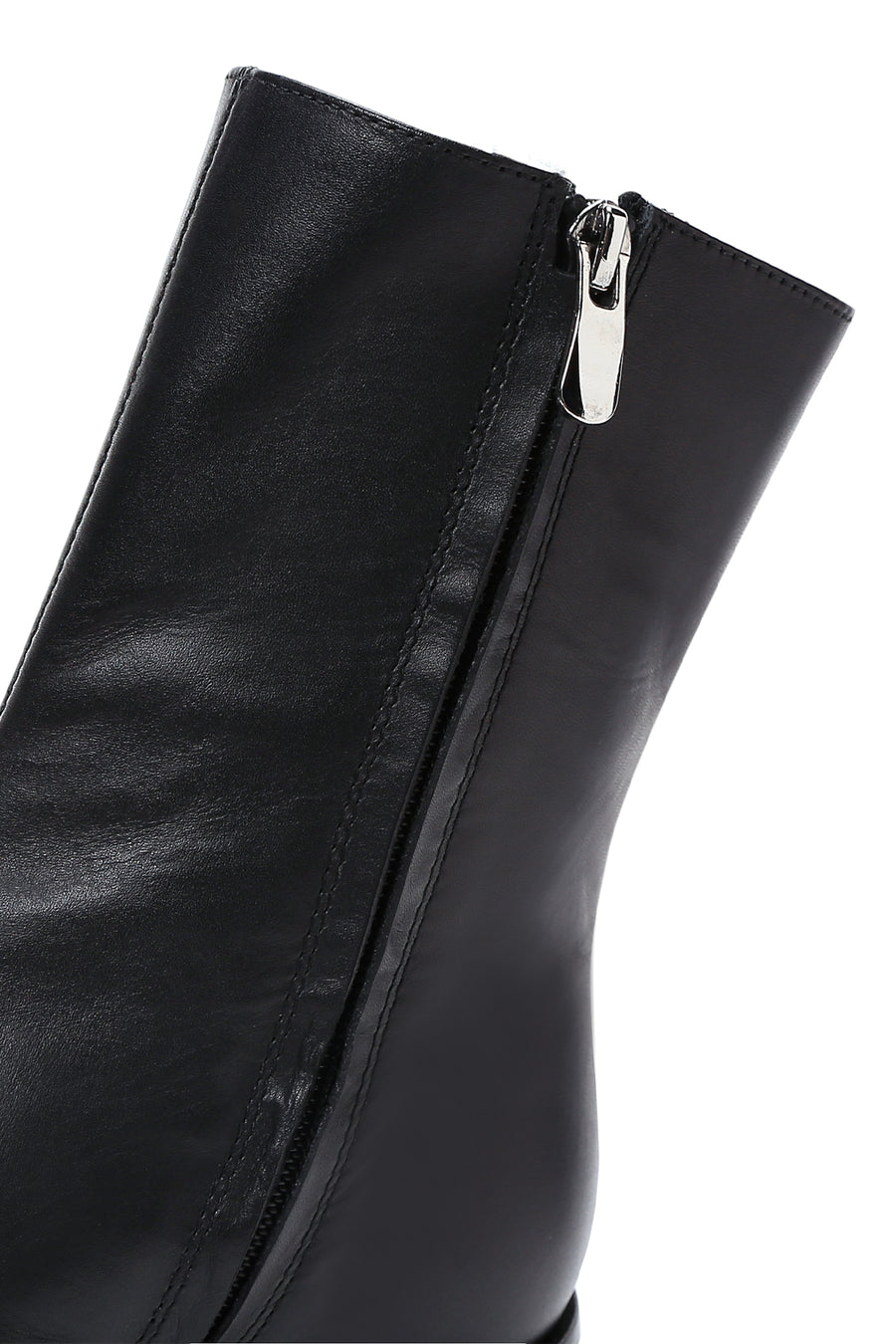 Women's Black Leather Heeled Classic Boots