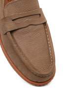 Men's Beige Chunky Sole Nubuck Leather Loafer | Derimod