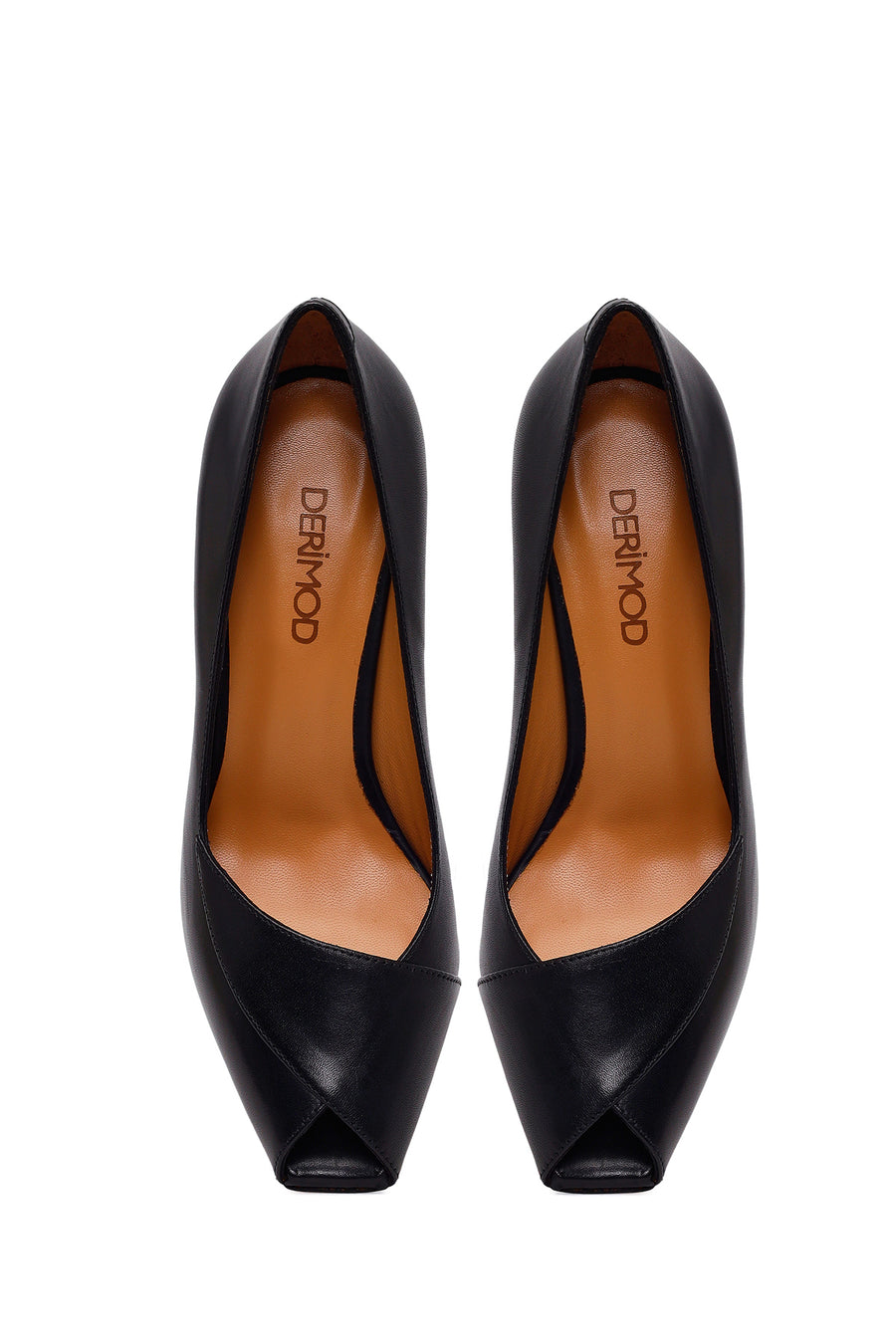 Woman Black Thin-Heeled Leather Stiletto