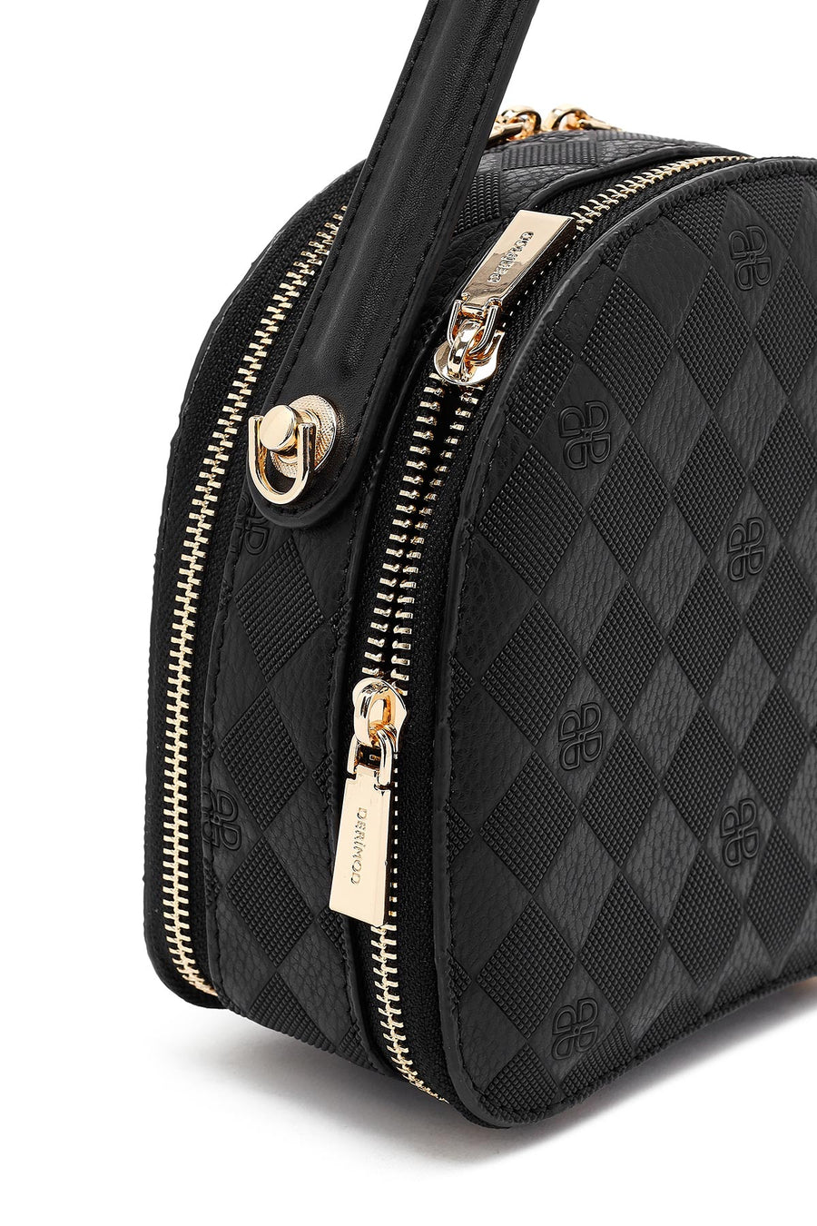 Women's Black Long Strap Printed Mini Handbag