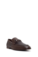 Men's Brown Buckle Leather Casual Loafer | Derimod