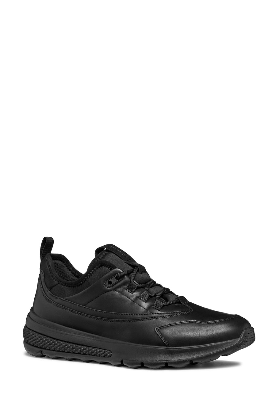 Geox Men's Black Spherica Lace-up Leather Sneaker