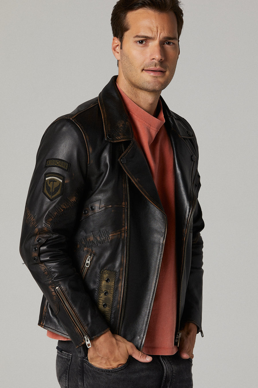 Cobain Men's Leather Jacket 20WGM6385VD | Derimod