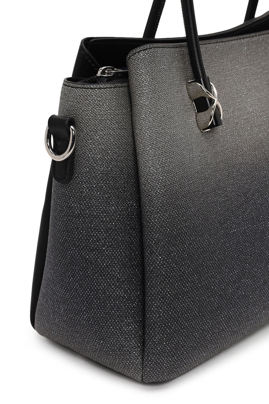 Woman Black Long Strap Printed Shoulder Bag