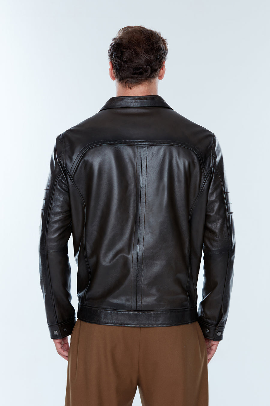 Bruno (Plus) Men's Black Leather Coat