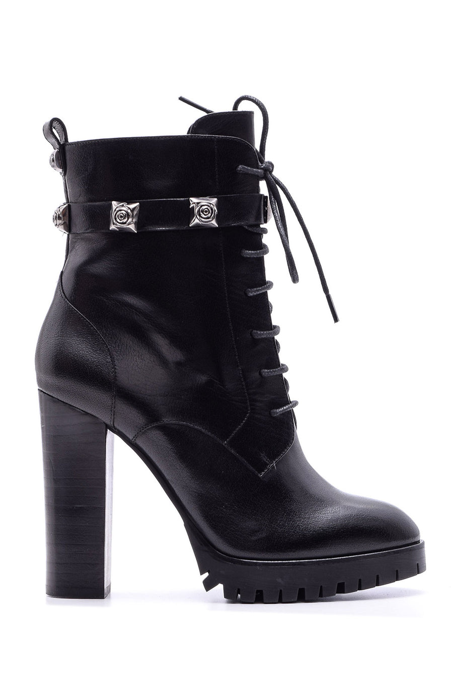 Women's Lace-Up Leather Boots 19WFD160618 | Derimod
