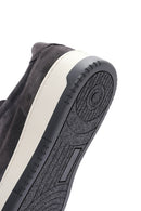 Men's Anthracite Suede Leather Sneaker | Derimod