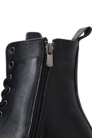 Women's Black Zippered Leather Boots | Derimod