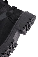 Woman Black Zippered Leather Postal Boots | Derimod
