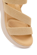Women's Beige Chunky Sole Fabric Comfort Sandals | Derimod