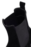 Women's Black Suede Leather Chelsea Boots | Derimod