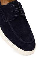 Men's Navy Blue Lace-up Suede Leather Casual Shoes | Derimod