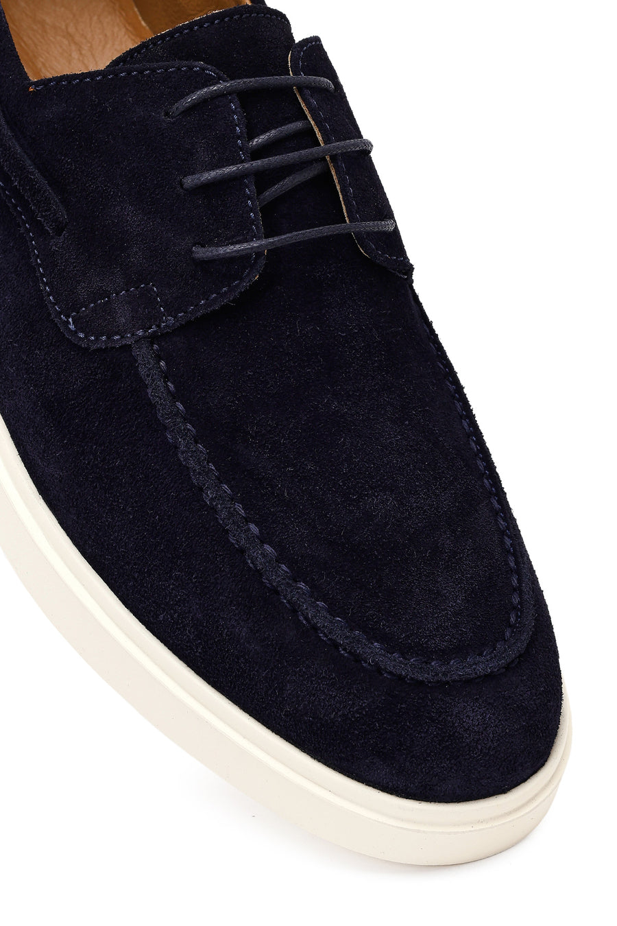 Men's Navy Blue Lace-up Suede Leather Casual Shoes