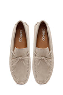 Men's Beige Suede Leather Loafer | Derimod
