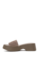 Woman Mink Thick-Soled Suede Slipper | Derimod